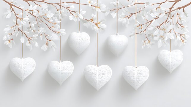 White geometric wireframe shapes floating on a light gray gradient background