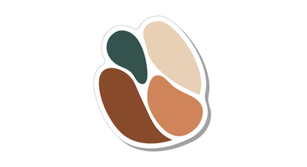 Fototapeta premium Minimalist organic shapes sticker in earthy tones