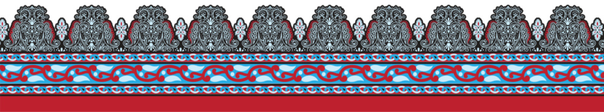 PrintDigital Colorful Kurti Design for printing. Front Side and neck panel background design Penel