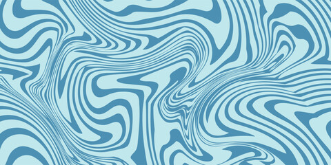 Fototapeta premium Abstract wavy blue background with blue lines. The background features a fluid, organic texture with blue patterns on a base. Psychedelic pattern background vector. ackground.