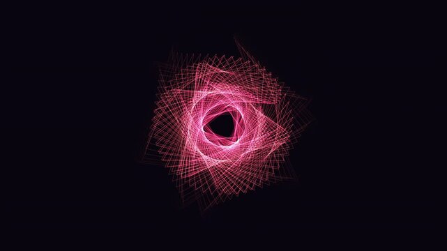 Abstract 4K UHD loop featuring a glowing red enneagram sacred-geometry pattern breathing in radial symmetry with an elegant inner glow. Ideal for yoga, vj loop. 4K UHD.