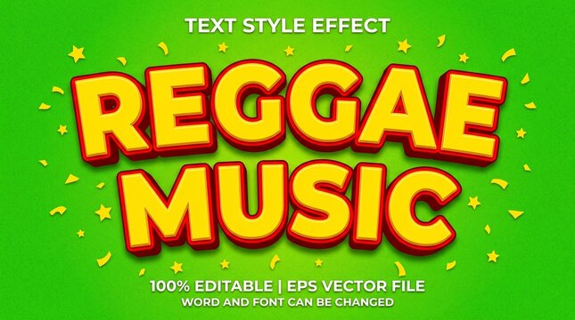 Reggae Music Text Effect Editable 3D Style