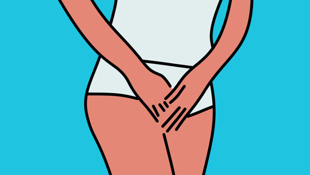 menstrual pain, color vector illustration