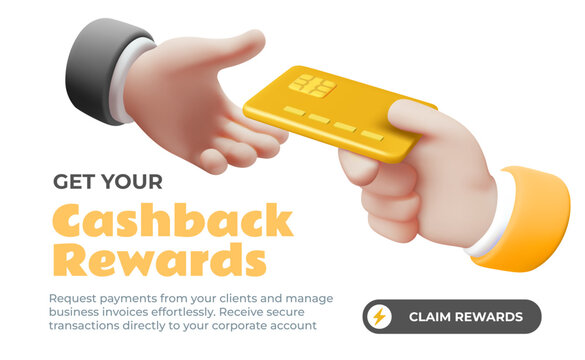 3d money transfer banner template, vector realistic hand holding and passing gold credit card to another hand with text for financial transaction, shopping or payment