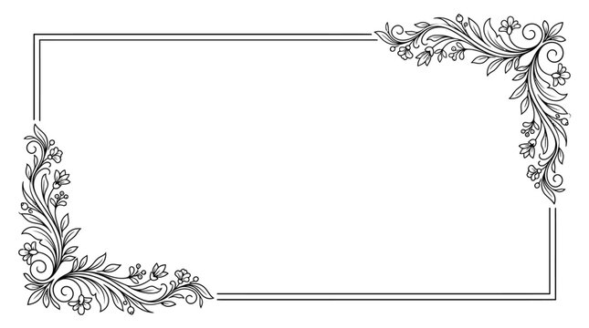 Corner flourishes decorate a simple rectangular frame that offers a clean space for elegant typography or event invitations.