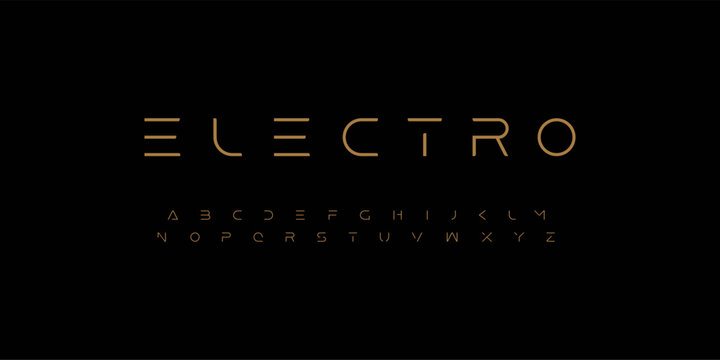 Spaced techno font alphabet with futuristic geometry for premium branding, modern fashion logos, editorial titles and elegant digital-style identity. Innovation icon fonts. Vector typeset
