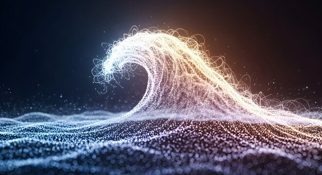 Luminous wave of energy particles in dark ocean