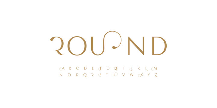 Premium Font Logo Alphabet Vector English Letter Set Modern Typography, Classy Typographic Design for Luxury Title, Art Nouveau Headline, Elegant Logotype, Sans Serif Timeless Fonts. Vector Typeface