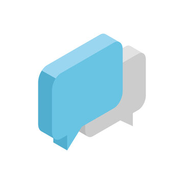 Communication isometric icon. Speech bubbles. Dialogue