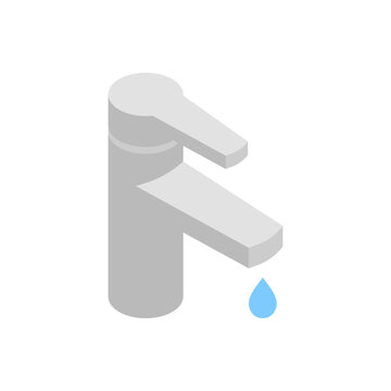 Water tap isometric icon.
