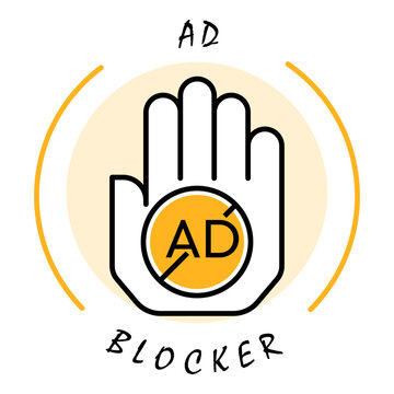 Colored Privacy Protection Anti Advertisement Icon for Web Browser Stop