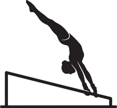 Gymnast performing handspring on pommel horse in sports equipment training session