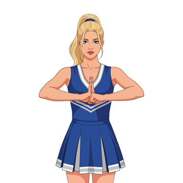 Female Cheerleader Executing Back Handspring Gymnastic Flip