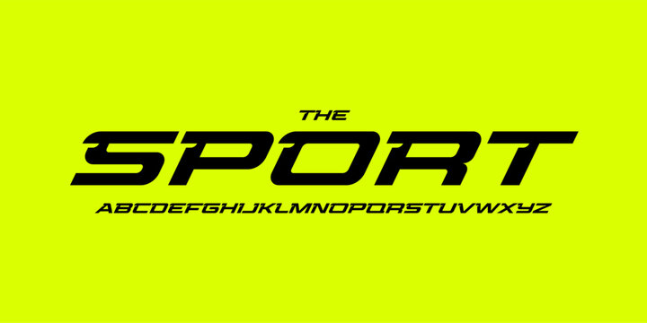 Airforce sports alphabet, sharp dynamic letters, bold speed font for racing competitive branding, aerodynamic headline, athletic typography, modern typographic design. Vector typeset