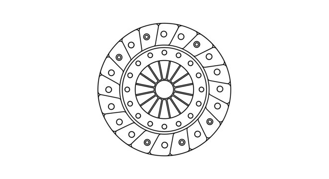 Clutch Disc Icon - Automotive Part - Vector Illustration
