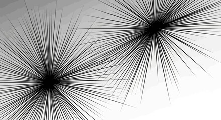 Fototapeta premium Abstract black radial sunburst explosion with sharp lines on gradient background