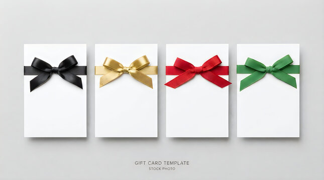 Gift card templates with colorful bows