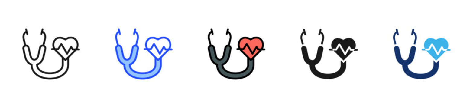 Heart Health Icon Collection With Multiple Styles