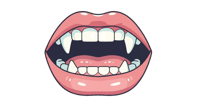 Vampire Mouth with Fangs Open Wide.