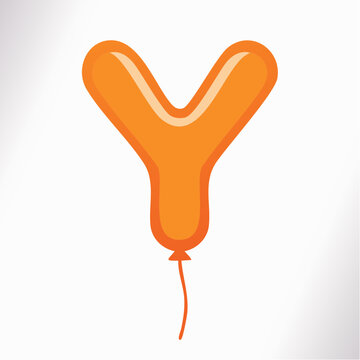 Orange Balloon Shaped Letter Y