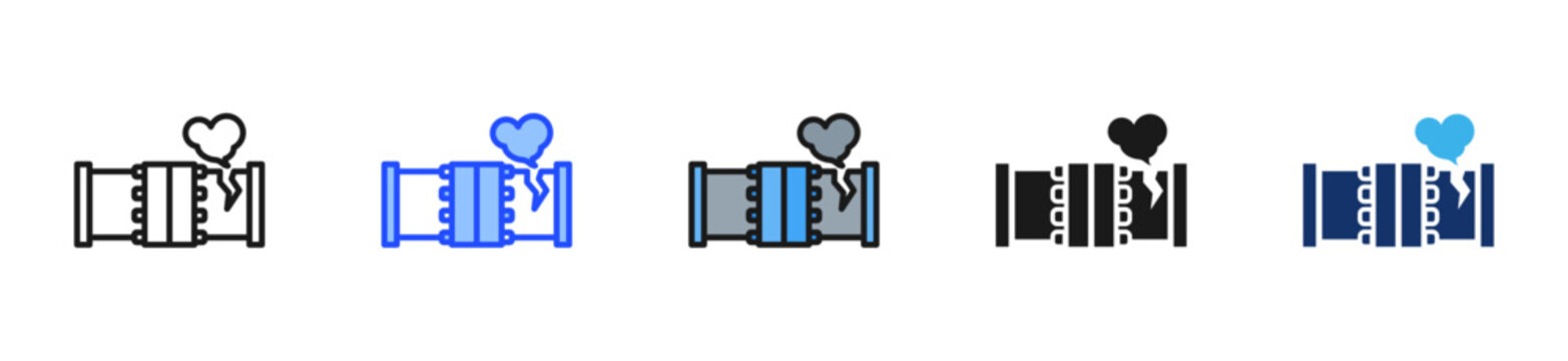 Gas Leak Icon Collection With Multiple Styles