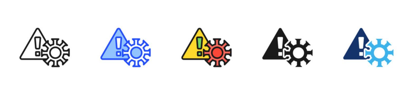 Virus Alert Icon Collection With Multiple Styles