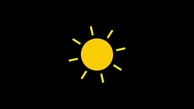 Sun icon animation, sun rotating animation.sun vector symbol icon design. illustration isolated 4k video.4k motion graphics video animation