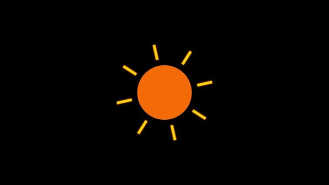 Sun icon animation, sun rotating animation.sun vector symbol icon design. illustration isolated 4k video.4k motion graphics video animation