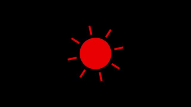 Sun icon animation, sun rotating animation.sun vector symbol icon design. illustration isolated 4k video.4k motion graphics video animation