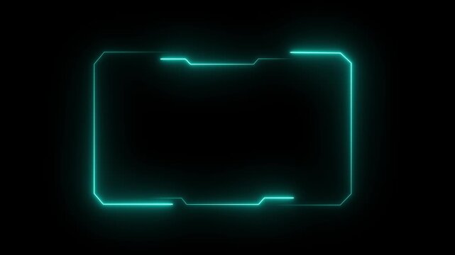 Hud frames interface elements design modern technology futuristic control panel screen digital hologram. abstract tech sci fi hologram frame template design on black background.4k motion graphics
