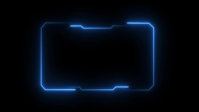 Hud frames interface elements design modern technology futuristic control panel screen digital hologram. abstract tech sci fi hologram frame template design on black background.4k motion graphics