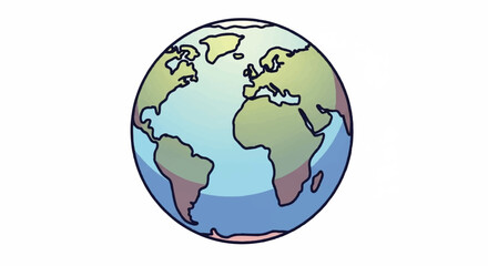 Obraz premium Cartoon Earth Globe Illustration.