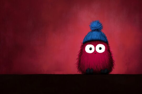 Whimsical creature in winter attire