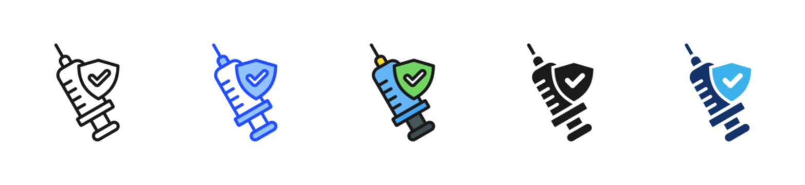 Injection Safety Icon Collection With Multiple Styles