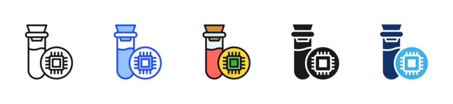 Research Lab Icon Collection With Multiple Styles