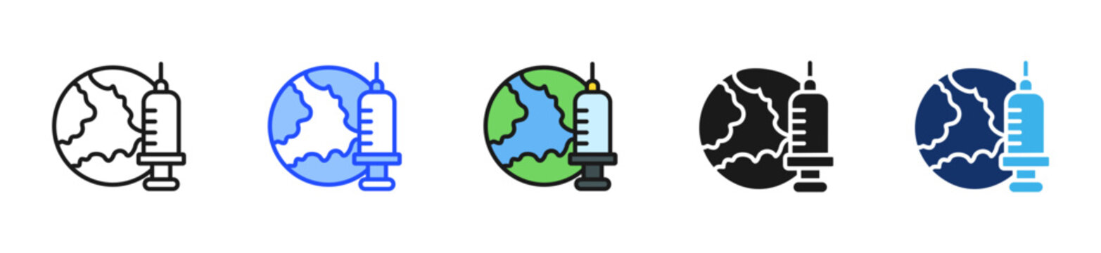 Pandemic Control Icon Collection With Multiple Styles