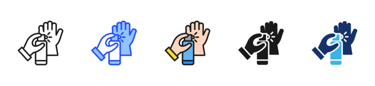 Hand Disinfect Icon Collection With Multiple Styles