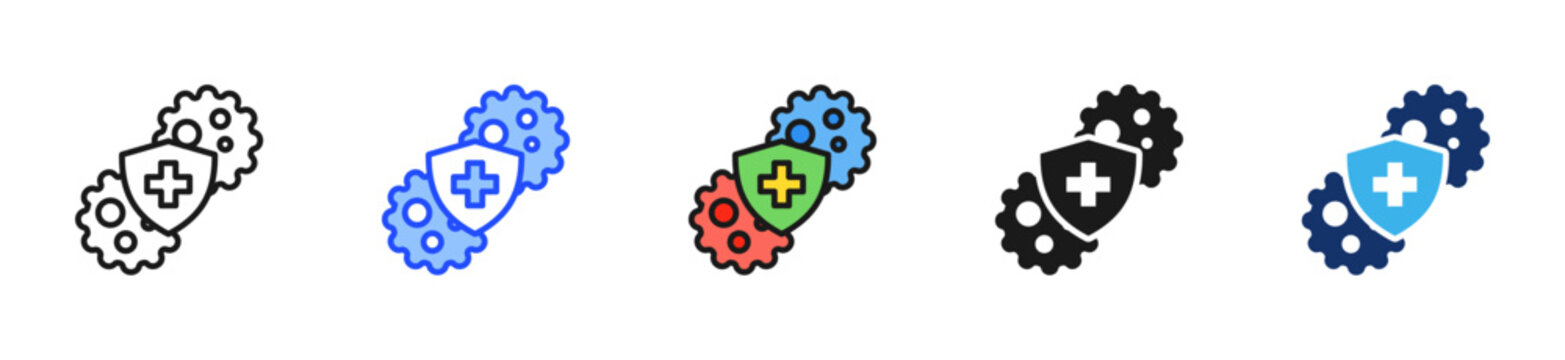 Immune System Icon Collection With Multiple Styles