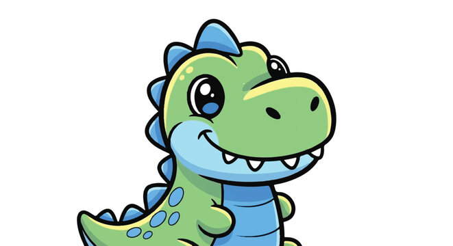 Cute cartoon baby dinosaur illustration.