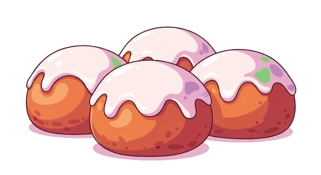 Sweet Iced Buns Pastries Delicious Baked Goods.