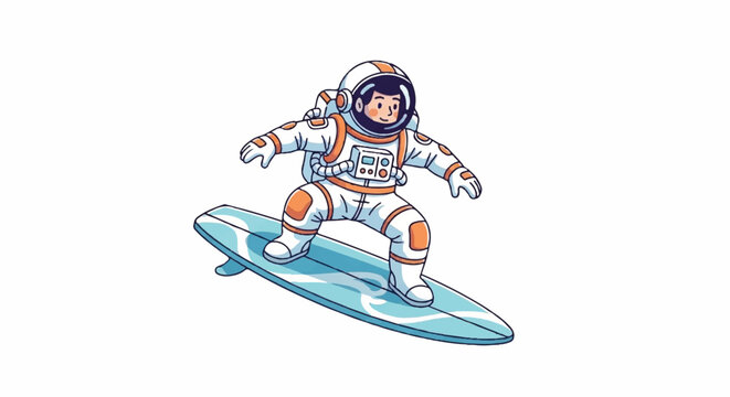 Astronaut Surfing on a Wave in Outer Space.