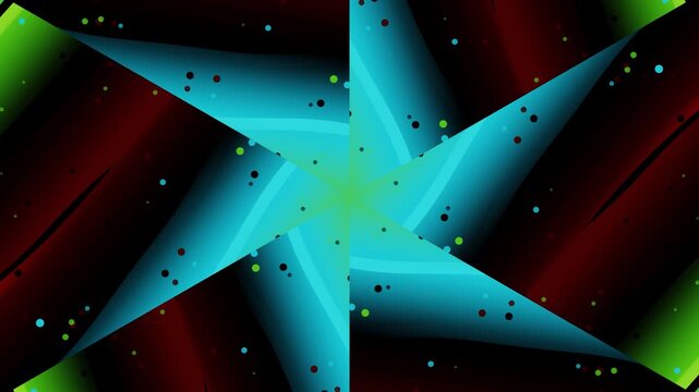 A vibrant kaleidoscope pattern shines brightly with colorful lights and specks around it