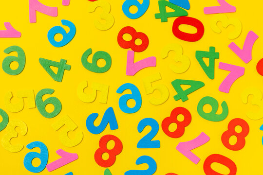 Background of numbers. Number wood block cubes for learning Mathematic, education math concept. childhood education. numbers kids. Numbers texture. Finance data concept. pattern with numbers. financia
