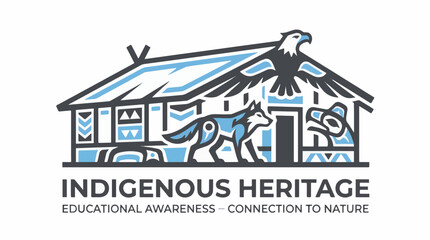 Fototapeta premium Indigenous Heritage Symbol Native Home Eagle Wolf Animals Connection