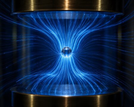 Diamagnetic Levitation Of Small Water Droplet Trapped In Intense Magnetic Field Gradient Visualized By Glowing Field Lines