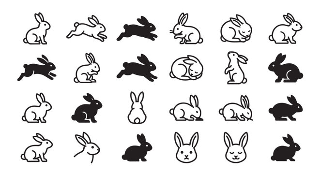 rabbit icon set