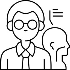Fototapeta premium Line Art Otolaryngologist Icon