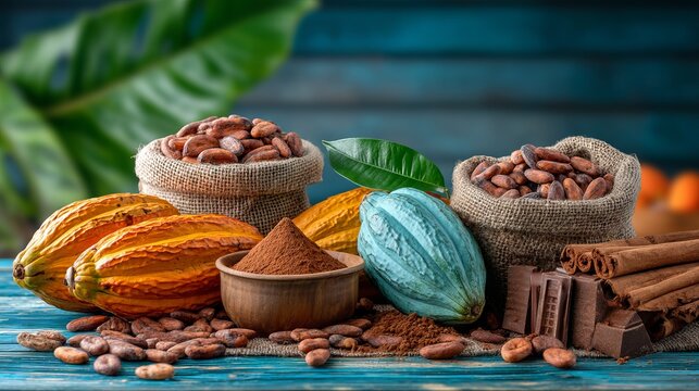 Chocolate Bean to Bar Process with Cacao Beans and Cocoa Products