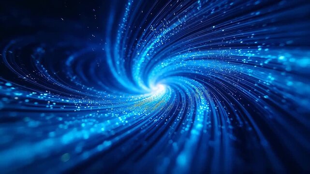Spiral light swirl with blue purple gradient and glowing center point