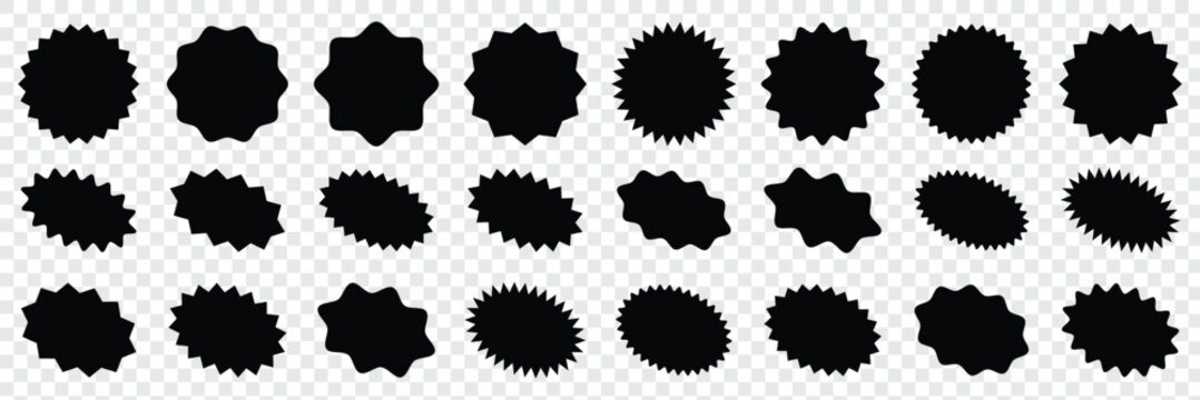 starbursts sale badge blank sticker price tag discount label promo button empty special offer sign retail marketing element isolated flat design templates shape graphic bundle. starburst shape tags. 